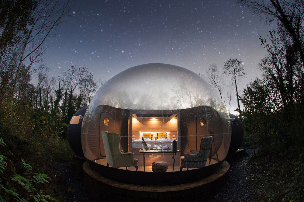 Cupole della foresta, Irlanda del Nord Cupola della foresta bubble room in europa bubble room irlanda